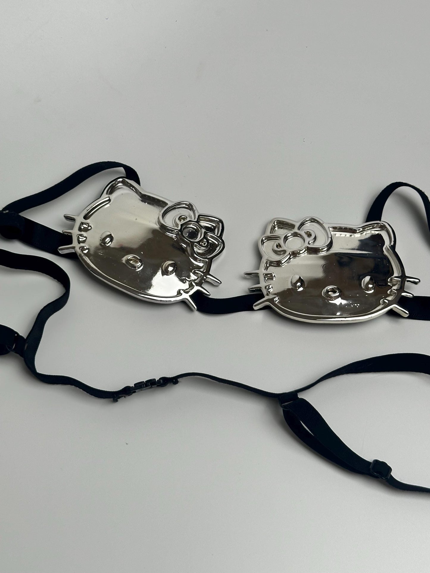 Pretty Kitty Bra, Shinny Chrome Silver Top for Bride to be, 3D Printed Birthday Party Bra, Festival Outfits