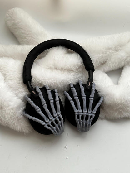 Sony WH-1000XM5 Skeleton Hand Earbuds Attachment / Sony xm5 Case / 3D Print Chrome Gold Silver/ Sony Case / Sonny Accessories / Skull