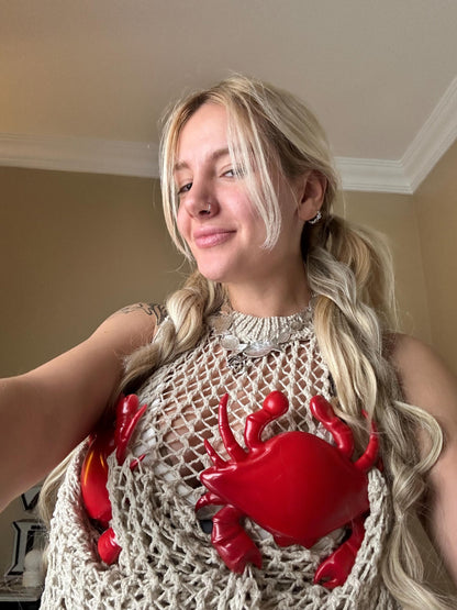 Crab Bra, Cancer Bralette for party, 3D Printed Accessory, Halloween Costume, Horoscope Gift