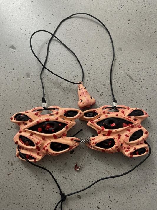 Bloody Eyes Halloween Costume Bra, Eye Bralette for party, 3D Printed Accessory, Halloween Cosplay, Rave Festival